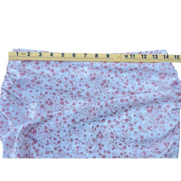 Mable Anthropologie Floral Ruffle Tie Front Crop Top Mini Skirt Set – Medium - Picture 9 of 14